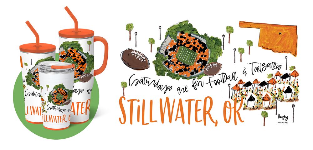 Saturdays in Stillwater Medium Iced Cup Coolie