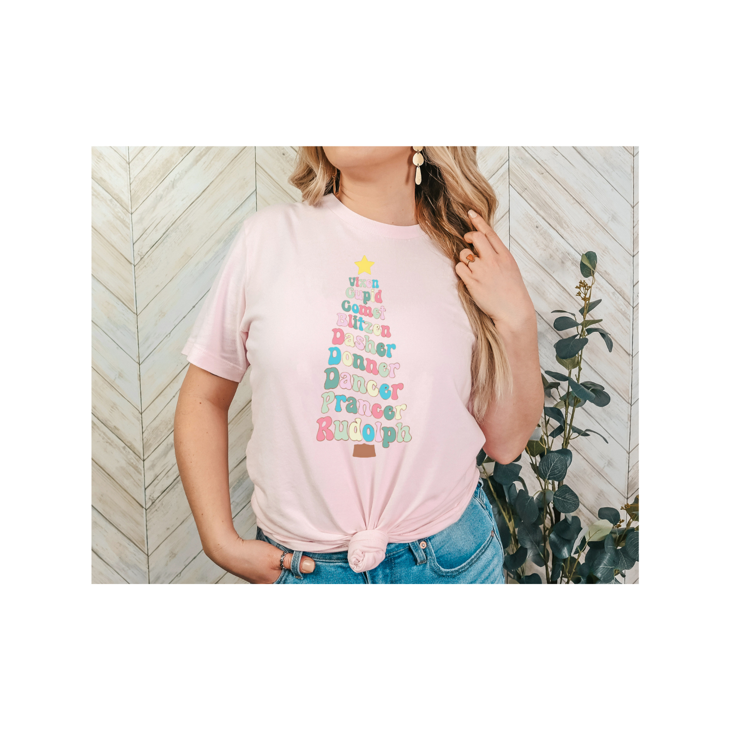 Reindeer Christmas Tree T-Shirt